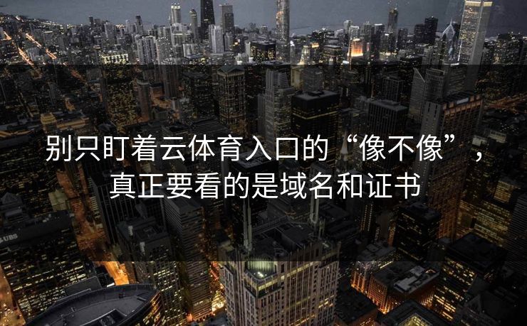 别只盯着云体育入口的“像不像”,真正要看的是域名和证书 别只盯着云体育入口的“像不像”,真正要看的是域名和证书